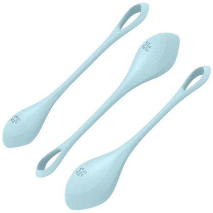 SATISFYER - YONI POWER 2 TRAINING SET BLUE - Happytoys Sexshop: online sex shop for Feeling Happy & Easy 😊 - Discreet geleverd
