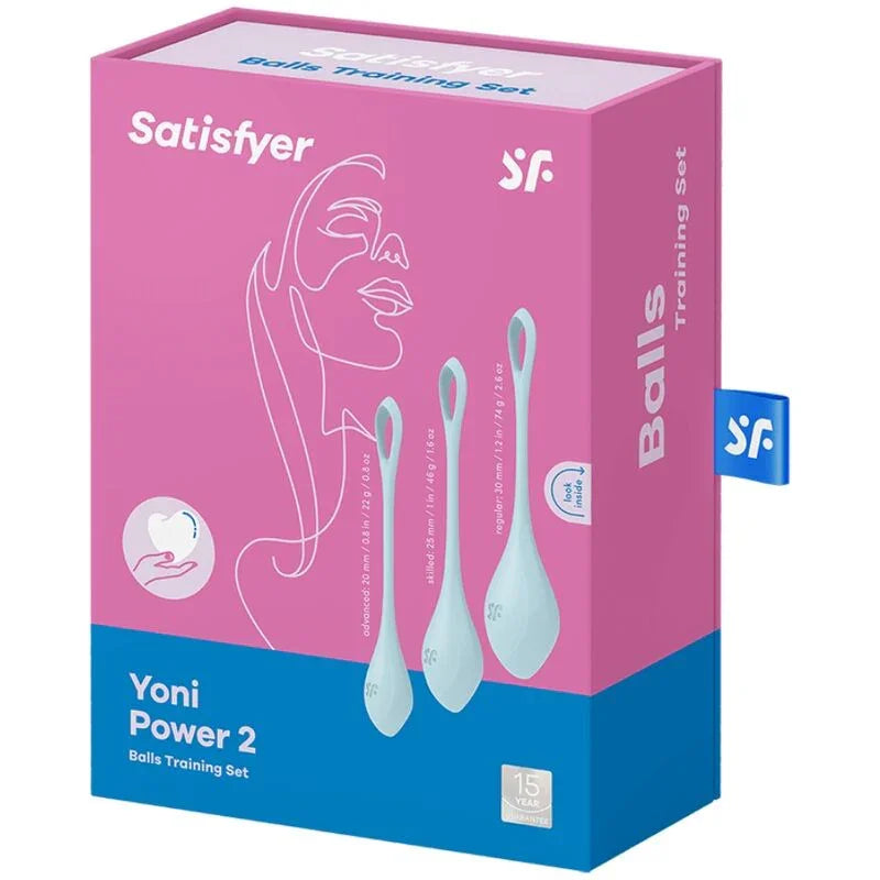 SATISFYER - YONI POWER 2 TRAINING SET BLUE - Happytoys Sexshop: online sex shop for Feeling Happy & Easy 😊 - Discreet geleverd