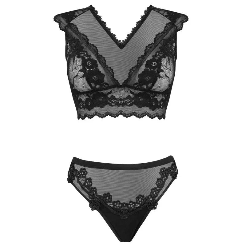 LIVCO CORSETTI FASHION - TIMOSAN LC 90631 BRA + PANTY BLACK L/XL - Happytoys Sexshop: online sex shop for Feeling Happy & Easy 😊 - Discreet geleverd