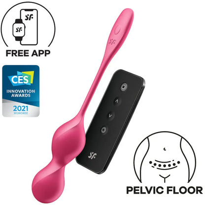 SATISFYER - LOVE BIRDS 2 VIBRATING KEGEL BALLS + FREE APP - Happytoys Sexshop: online sex shop for Feeling Happy & Easy 😊 - Discreet geleverd