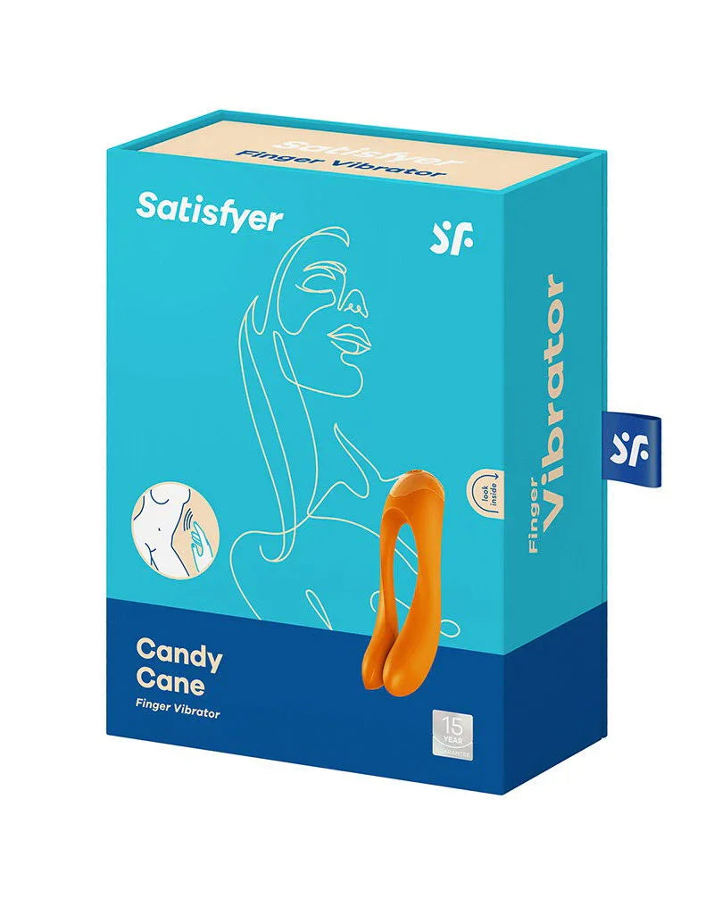 Satisfyer Candy Cane - Vinger Vibrator - Orange By Satisfyer - Happytoys Sexshop: online sex shop for Feeling Happy & Easy 😊 - Discreet geleverd