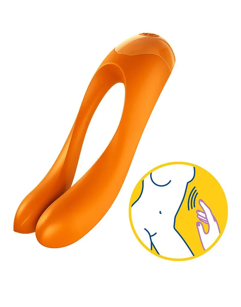 Satisfyer Candy Cane - Vinger Vibrator - Orange By Satisfyer - Happytoys Sexshop: online sex shop for Feeling Happy & Easy 😊 - Discreet geleverd