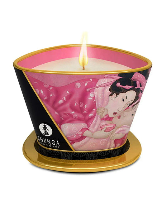 Massage candle - Aphrodisia Rose - 170 ml by Shunga - Happytoys Sexshop: Toys for Feeling Happy & Easy 😊 - Discreet geleverd