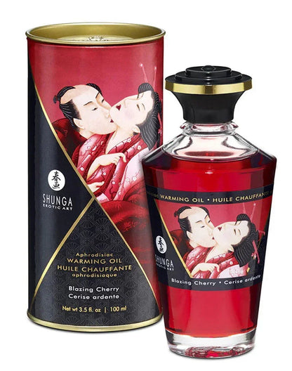 Bestel: Warming Oil - Blazing Cherry - 100 ml by Shunga - bij Happytoys.nl, happytoys.be, Happytoys.ae: erotische sex webshop | liever Happy dan Easy ⭐⭐⭐⭐⭐