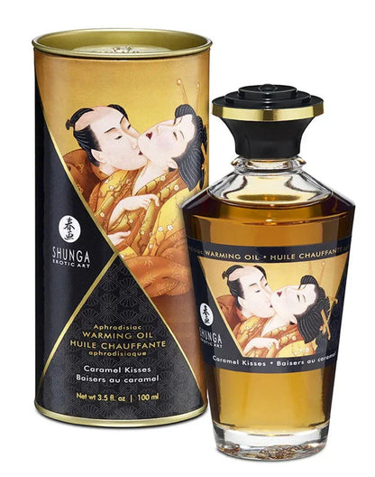 Bestel: Warming Oil - Caramel Kisses - 100 ml by Shunga - bij Happytoys.nl, happytoys.be, Happytoys.ae: erotische sex webshop | liever Happy dan Easy ⭐⭐⭐⭐⭐