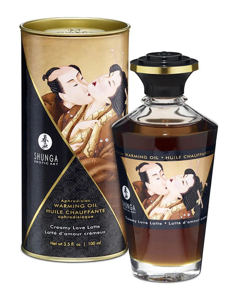 Warming Oil - Creamy Latte - 100 ml by Shunga - Happytoys Sexshop: Toys for Feeling Happy & Easy 😊 - Discreet geleverd