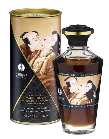 Bestel: Warming Oil - Creamy Latte - 100 ml by Shunga - bij Happytoys: de erotische sex webshop | liever Happy dan Easy ⭐⭐⭐⭐⭐