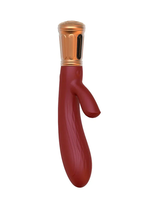 Viotec - Mina - Rabbit Vibrator - Goud & Wijnrood - Happytoys Sexshop: Toys for Feeling Happy & Easy 😊 - Discreet geleverd